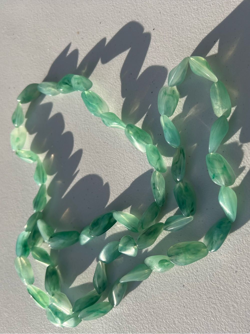 Seafoam Green Twisted Bead Necklace - Women Jewelry